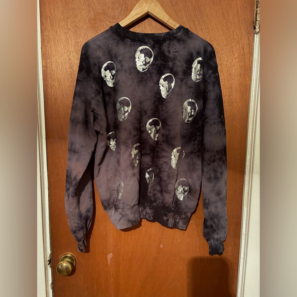 CHRLDR Black and Gray Skull Crewneck Sweater